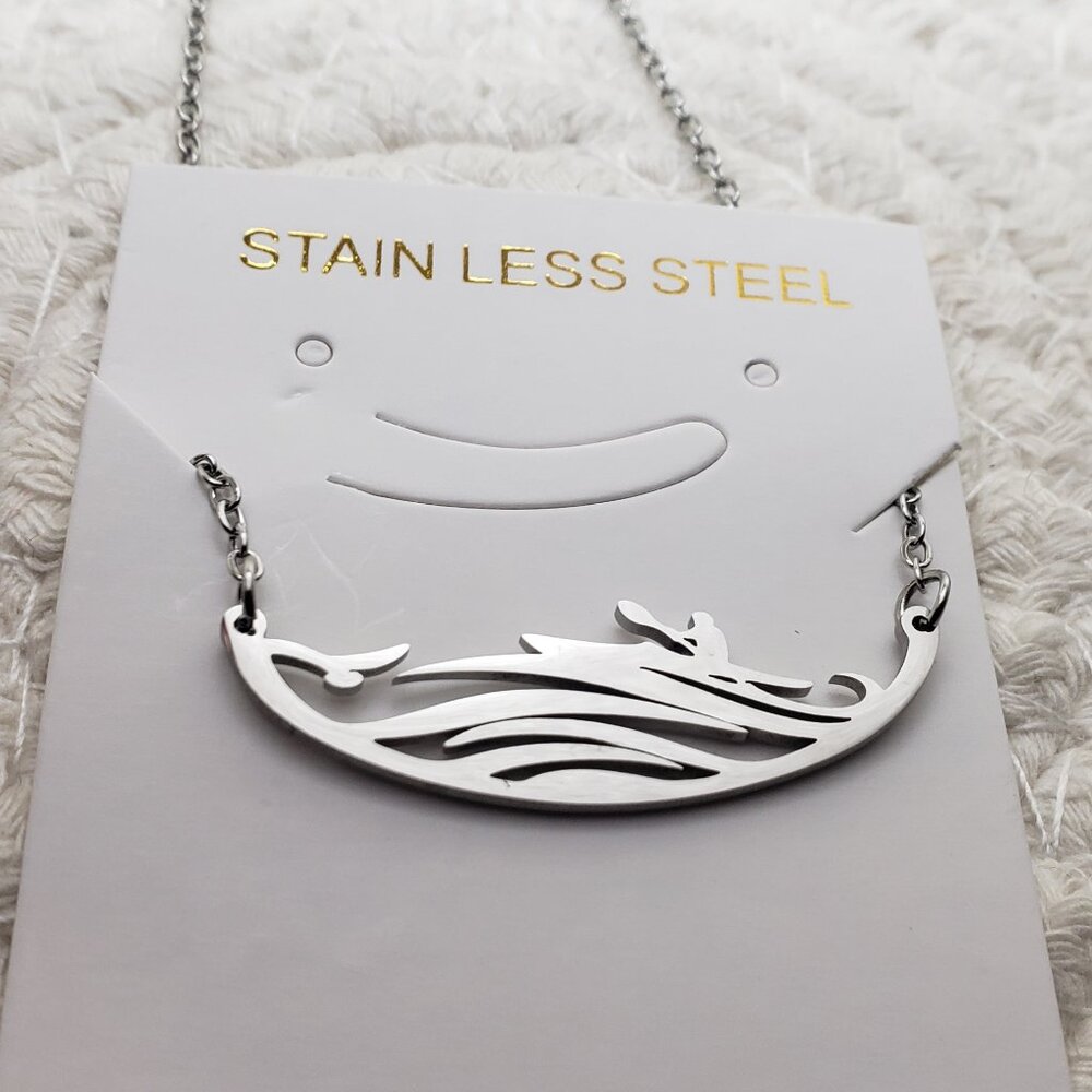 Close 2 UR Heart stainless steel 18 inch necklace kayaking the rapids - Picture 3 of 4